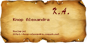 Knop Alexandra névjegykártya